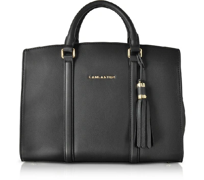 Lancaster Mademoiselle Ana Black Leather Large Satchel Bag