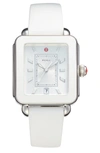 Michele Deco Sport Watch Head & Silicone Strap Watch, 34mm X 36mm In White/ Silver