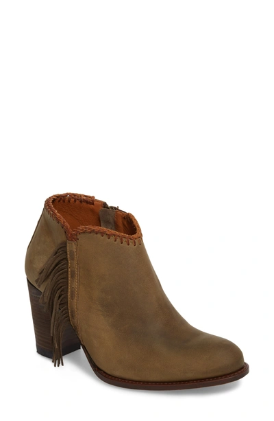Ariat Sonya Fringed Bootie In Green Leather