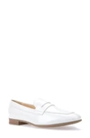Geox Marlyna Penny Loafer In White Leather