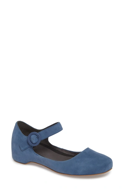 Camper Serena Mary Jane Flat In Bright Blue Suede