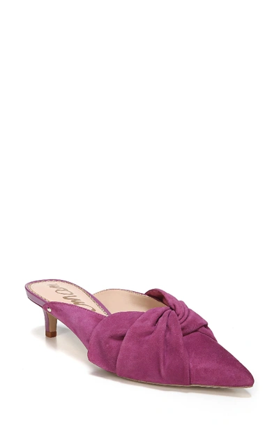 Sam Edelman Laney Pointy Toe Mule In Mulberry Pink Suede