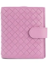 Bottega Veneta Twilight Intrecciato Nappa Mini Wallet - Pink