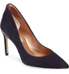 Ted Baker Savio Pointy Toe Pump In Navy Suede