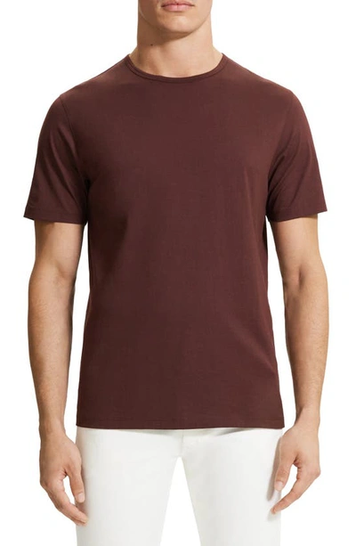 Theory Precise Luxe Cotton T-shirt In Brown
