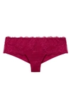 Simone Perele Women's Reve Lace & Tulle Boyshort In Cranberry