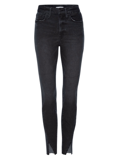 Good American Good Legs High-risetwisted Slit Skinny Jeans In Black283