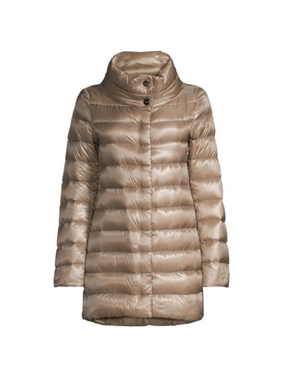 Herno Iconico Quilted Down Jacket In Taupe