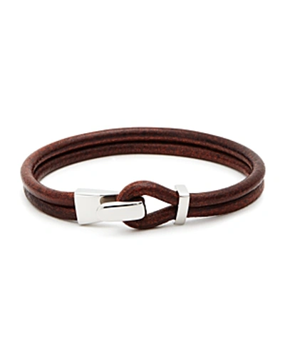 Aubaine Leather Wrap Bracelet In Brown