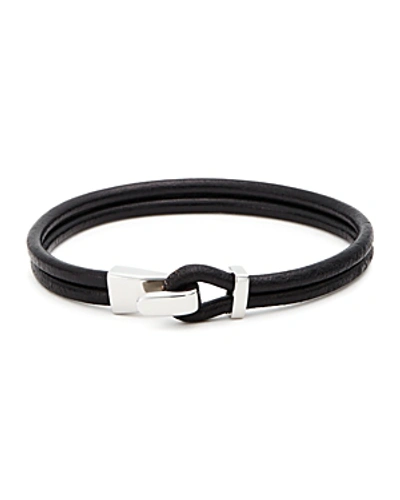 Aubaine Leather Wrap Bracelet In Black