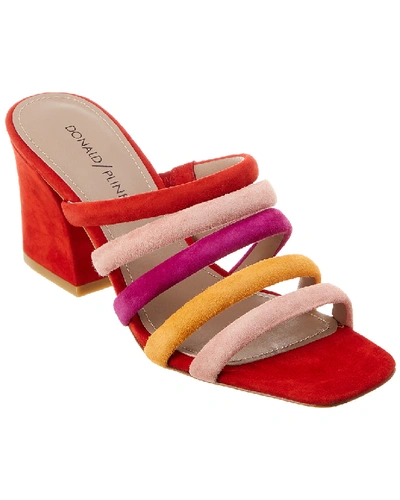 Donald Pliner Women's Wes Color-block Suede High-heel Slide Sandals - 100% Exclusive In Red