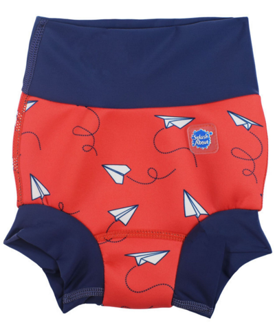 Splash About Baby Boys And Girls Happy Nappy Swimsuit In Paper Planes Red