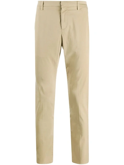 Dondup Pleated Slim-fit Chinos In Neutrals