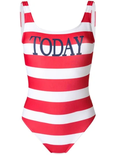 Alberta Ferretti Today Striped Swimsuit In C