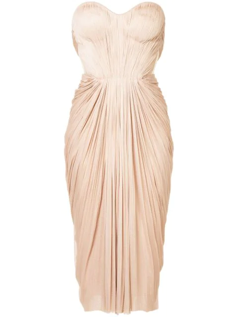 Maria Lucia Hohan Gathered Pleated Design Dress In Pink | ModeSens