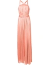 Maria Lucia Hohan Halterneck Pleated Design Gown - Rosa In Pink