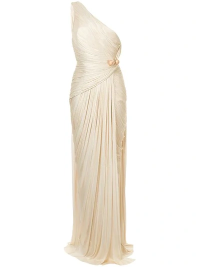Maria Lucia Hohan Gathered One Shoulder Gown - Neutrals In Nude & Neutrals