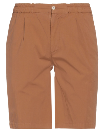 0/zero Construction Man Shorts & Bermuda Shorts Camel Size 34 Cotton, Linen, Elastane In Beige
