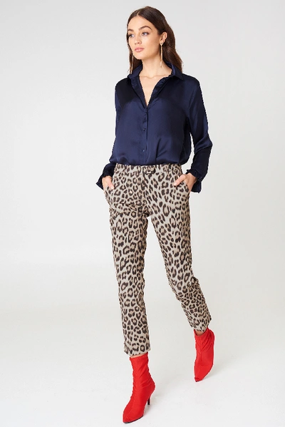 Twinset Pantalone New York Pants - Brown, Multicolor In Brown,multicolor