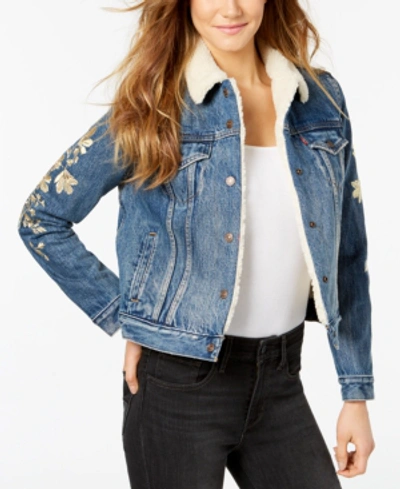 Levi's Cotton Fleece-lined Denim Trucker Jacket In Immensely Adorable