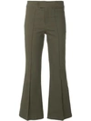 Isabel Marant Lyre Cropped Cotton-blend Trousers In Green