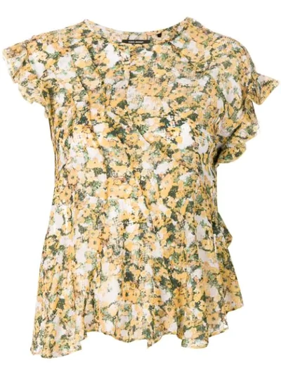 Isabel Marant Floral Printed Blouse In Yellow & Orange