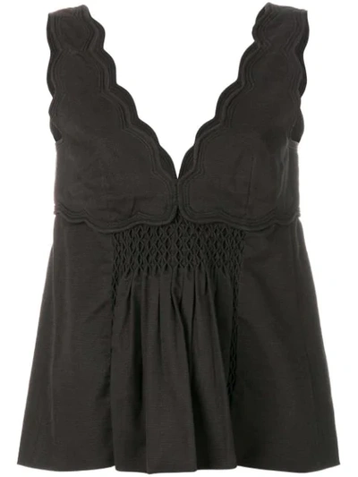 Isabel Marant Wigston Cotton Sleeveless Top In Black