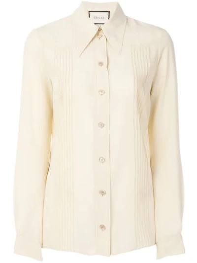 Gucci Pointed Collar Shirt In Neutrals