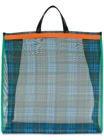 P.a.r.o.s.h . Checked Tote - Green In Green
