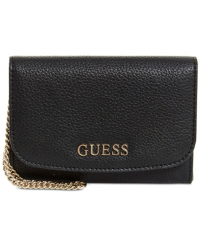 Guess Varsity Pop Double Date Wallet In Black