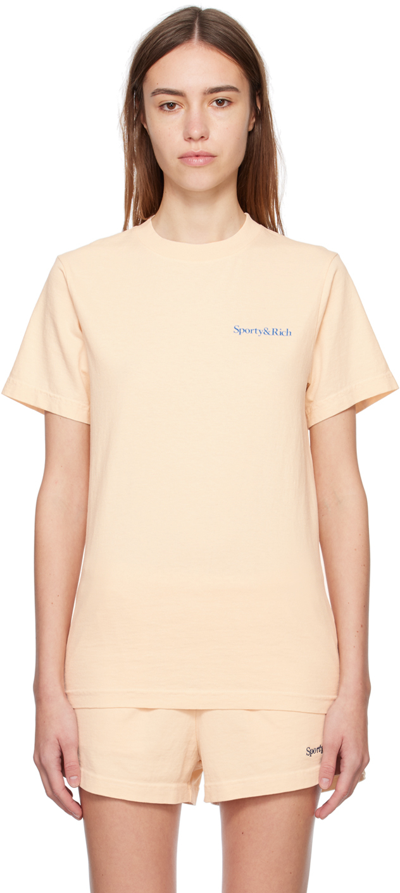 Sporty And Rich Health Is Wealth Cotton T-shirt In Cream