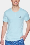 Joe Boxer Super Soft Short Sleeve Henley T-shirt In Classic Blue