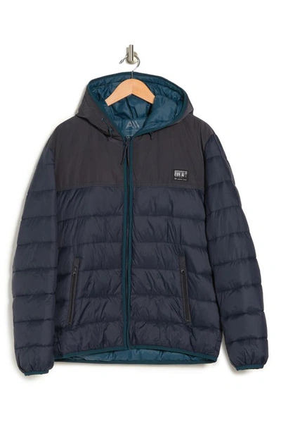 Andrew Marc Malone Color Blocked Hoodie In Ink