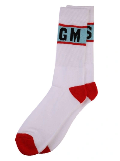 Msgm Logo Soks In Red