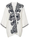 P.a.r.o.s.h Contrast Embroidered Kimono Jacket In White