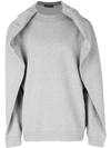 Y/project Folded Neck Sweatshirt In Grey