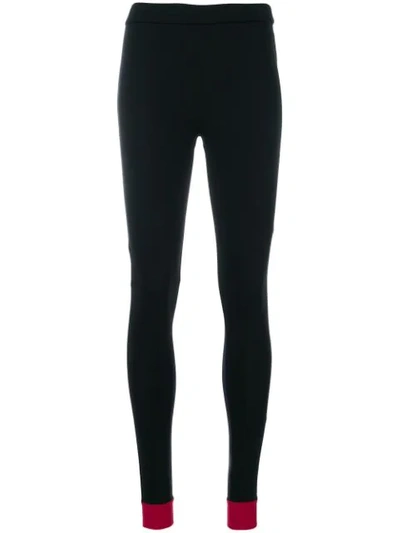 No Ka'oi Contrast Hem Leggings In Black