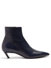 Balenciaga Slash Leather Bootie In Navy