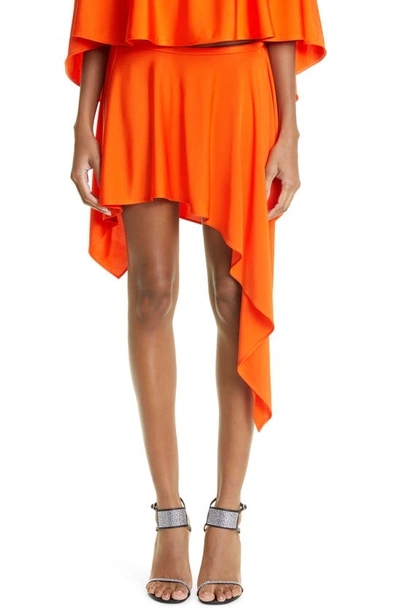Stella Mccartney Asymmetric Stretch-jersey Mini Skirt In Orange