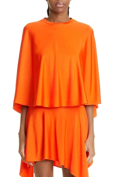 Stella Mccartney High-low Draped Blouse In Glow Orange