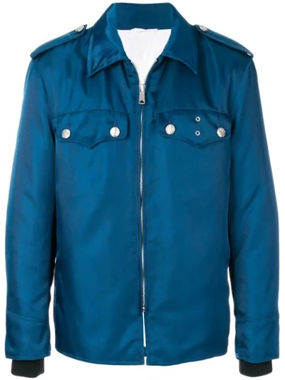 Calvin Klein 205w39nyc Oversized Zipped Shirt Jacket In Blue