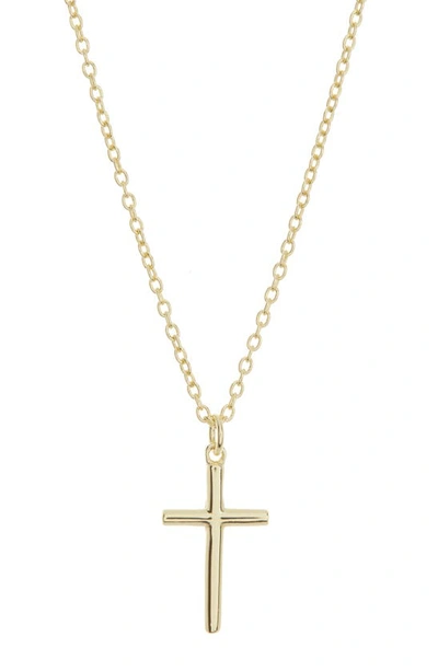 Argento Vivo Sterling Silver Sterling Silver Cross Pendant Necklace In Gold