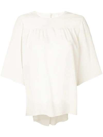Chloé Loose Sleeve Blouse In White