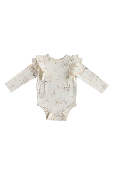 Pehr Babies' Flower Patch Organic Cotton Bodysuit In Ivory