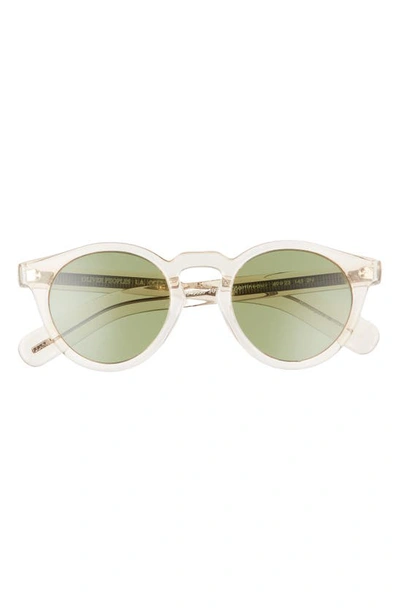 Oliver Peoples Martineaux 49mm Phantos Sunglasses In Light Beige/green Solid