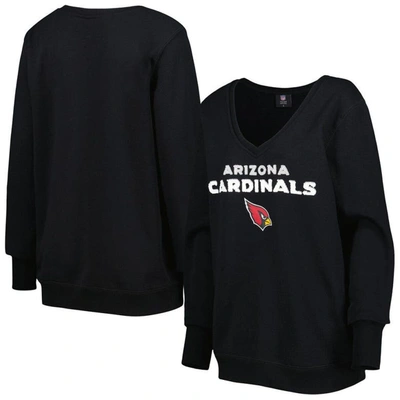 Cuce Black Arizona Cardinals Sequin Logo V-neck Pullover Sweatshirt