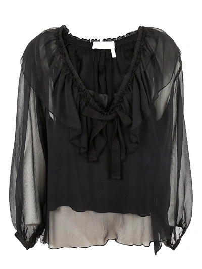 See By Chloé See By Chloe Lace Top In Black