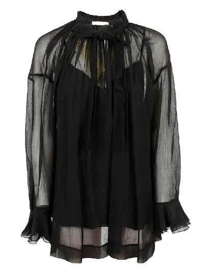 See By Chloé See By Chloe Lace Top In Black Nr001