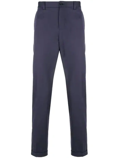 Dolce & Gabbana Cropped Straight Leg Trousers In Blue