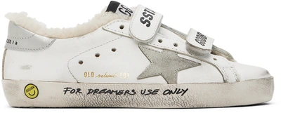Golden Goose Kids White Old School Sneakers In 10975 White/ice/silv